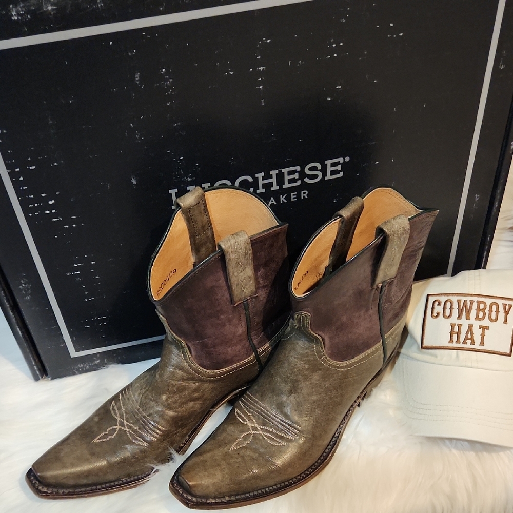 Lucchese Women's Olive and Brown Western Boots